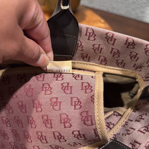 Dooney & Bourke Plum/Burgundy Monogram Canvas Bag. - Picture 12 of 16